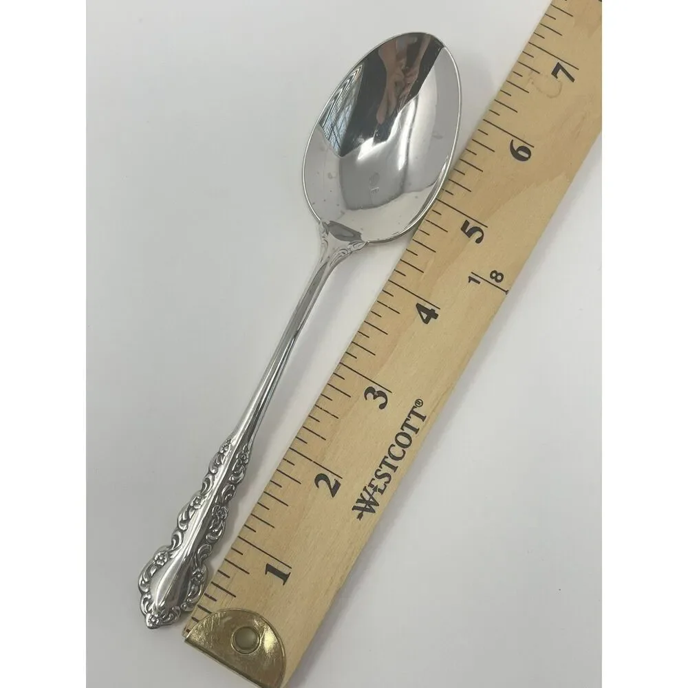 Oneida Shelley Cube USA Stainless Place Dinner Soup Spoons 6 5/8” Set Of 6